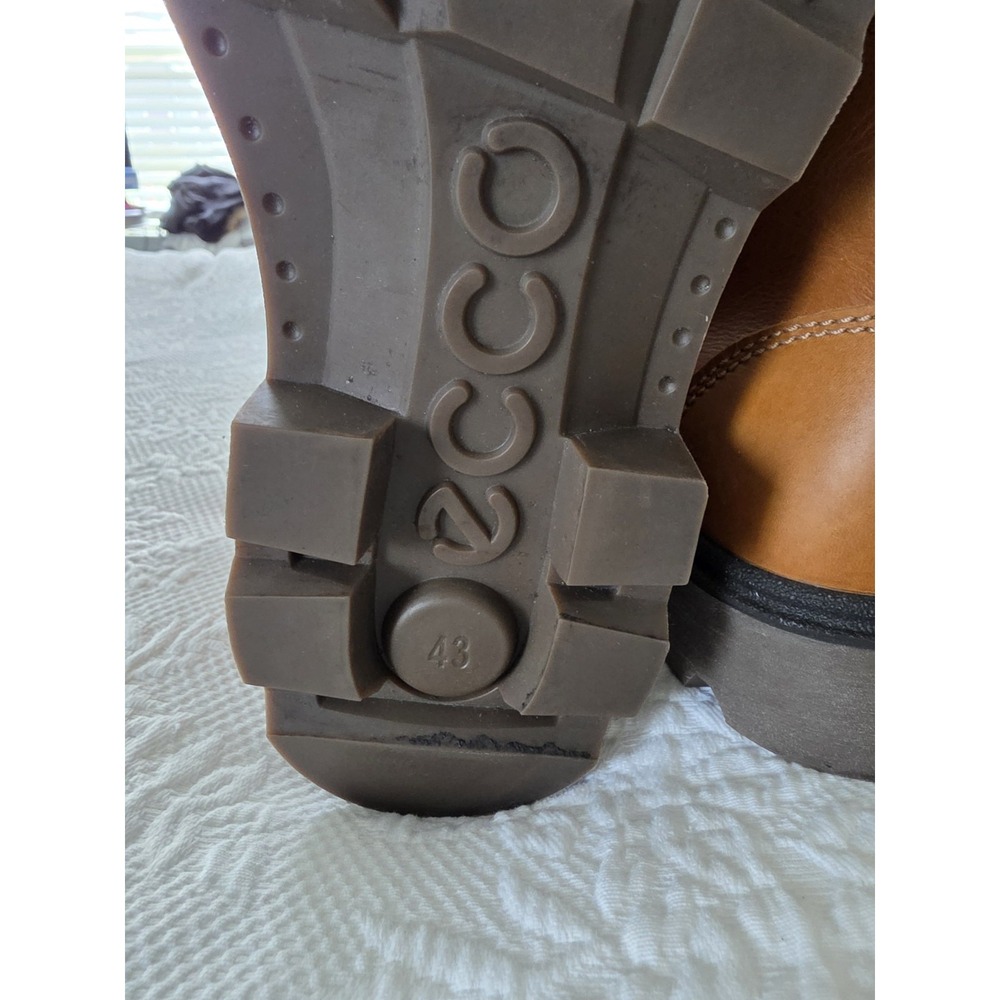 ECCO Grainer Leather Workwear Casual Boots Size 9.5M Amber Brown - Picture 5 of 6